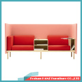 Nordic Wooden Modern Simple Leisure Meeting Sofa Chair with Moving Cabinet